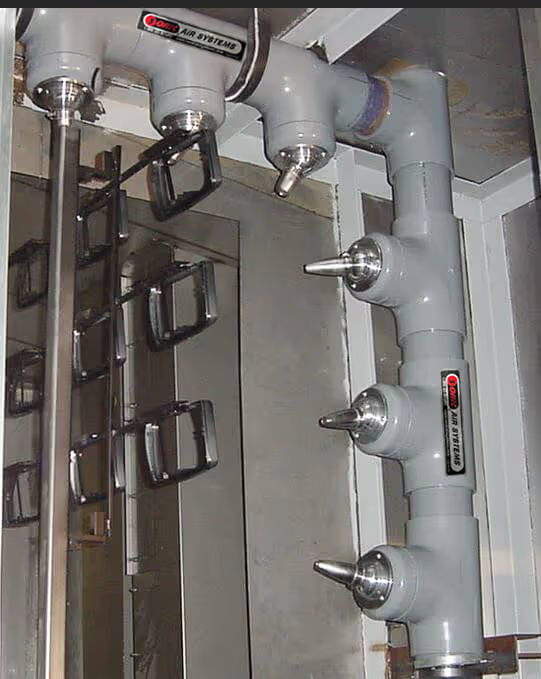 Industrial air knife and pipe assembly for plastic, rubber, film, and foil production