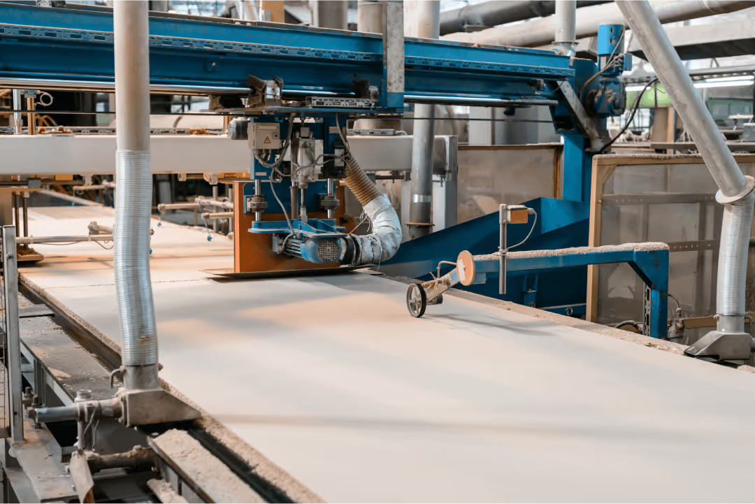 Construction material production line using non-contact airflow