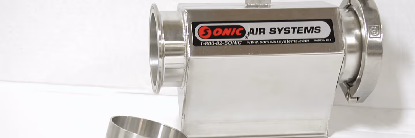 Sonic Sanitary and E-Z-Clean Air Knife for industrial drying and blow-off