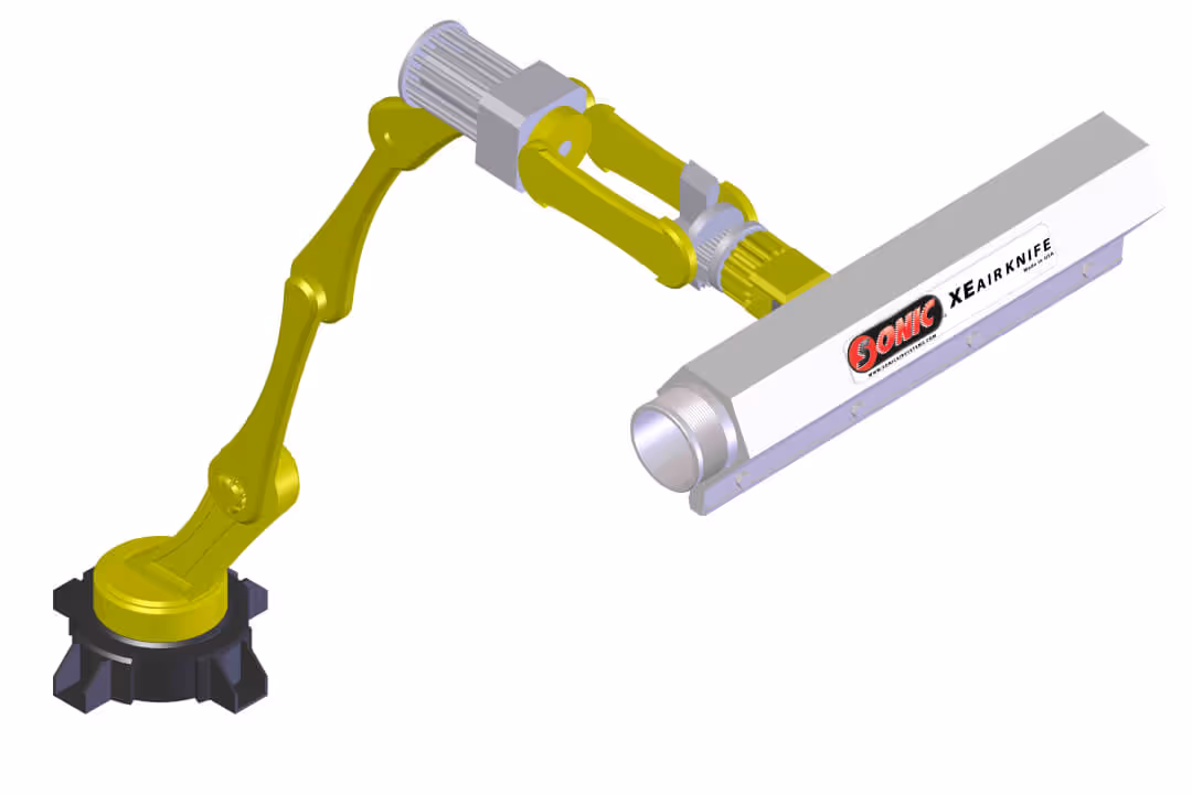 Sonic air nozzle manifold blow-off system for factory automation