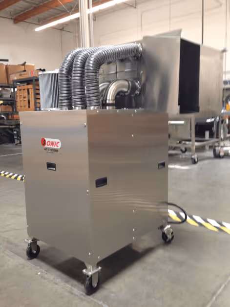 Secador de hilos de plástico de Sonic Air Systems para producción industrial